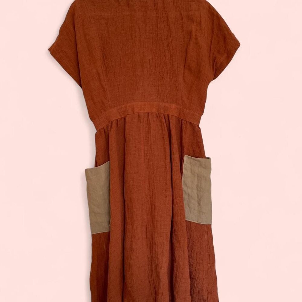 Unbranded Women's Orange and Brown Dress